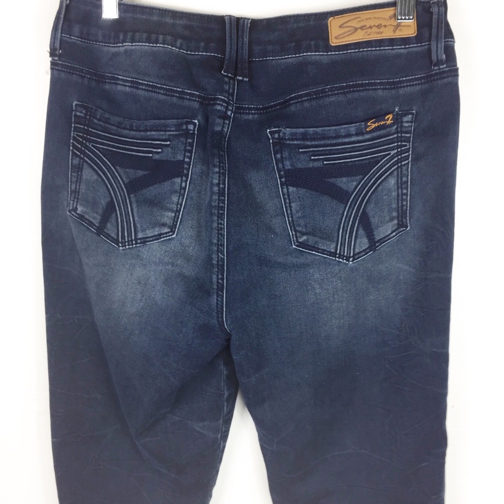 Seven7 Womens High Rise Skinny Jeans Dark Wash - Picture 5 of 6